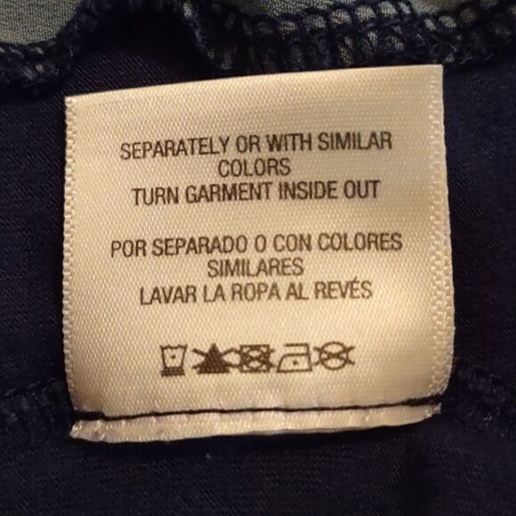 Attention Women's size M  Top Navy Pink Rose Spanish‎ English Long Sleeve - Picture 7 of 7